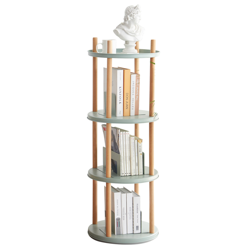 Leoglint Storage Shelf, 360° Rotating Bookshelf, 4 Tier Bookcase w/ Large-Capacity Storage Space, Multifunctional Storage Rack, Compact Design, Standing Shelf for Living Room, Bedroom, Study Room, Kitchen