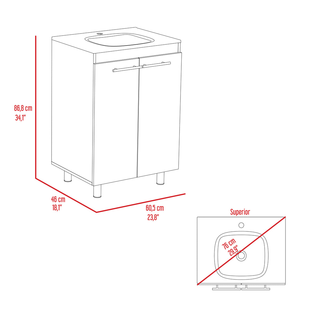 Leoglint Floor Cabinet Oxnard, Bathroom Vanity, Light Oak