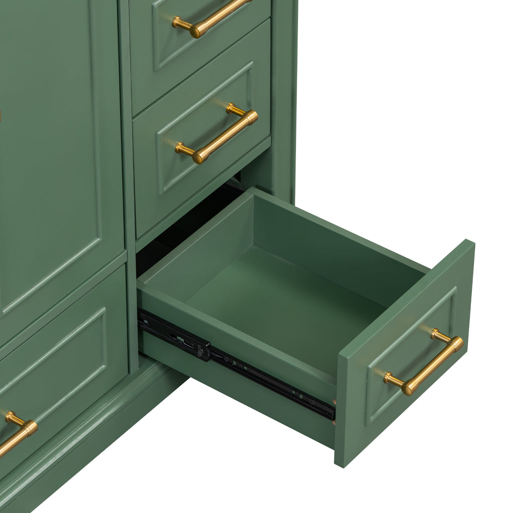 Leoglint [Cabinet Only] 36" Green Traditional Bathroom Vanity(Sink not included)