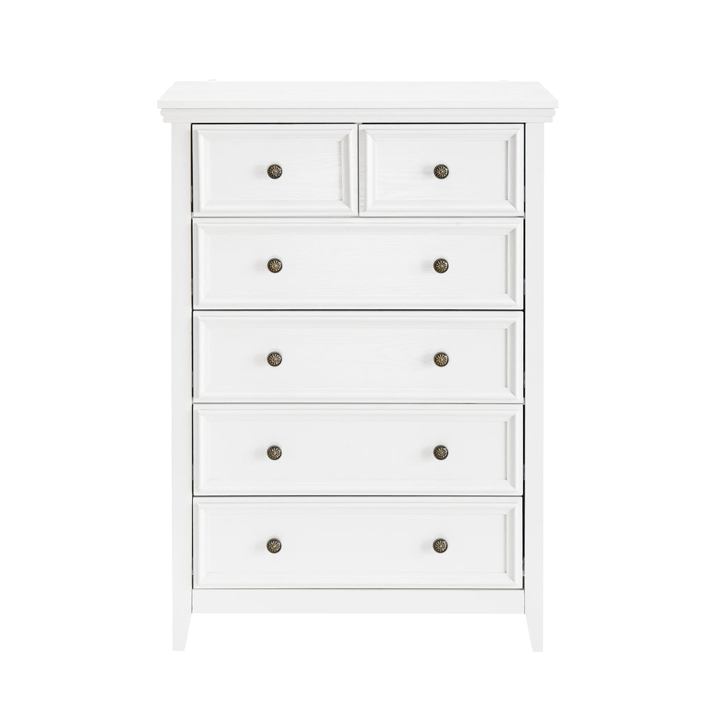 Leoglint Modern 6 Drawers Dresser 6 Drawers Cabinet 6 Drawer Chest,Chest of Drawers Closet Organizers and Storage Clothes Storage Drawers Cabinet for Living Room, Farmhouse Dresser Organizer white