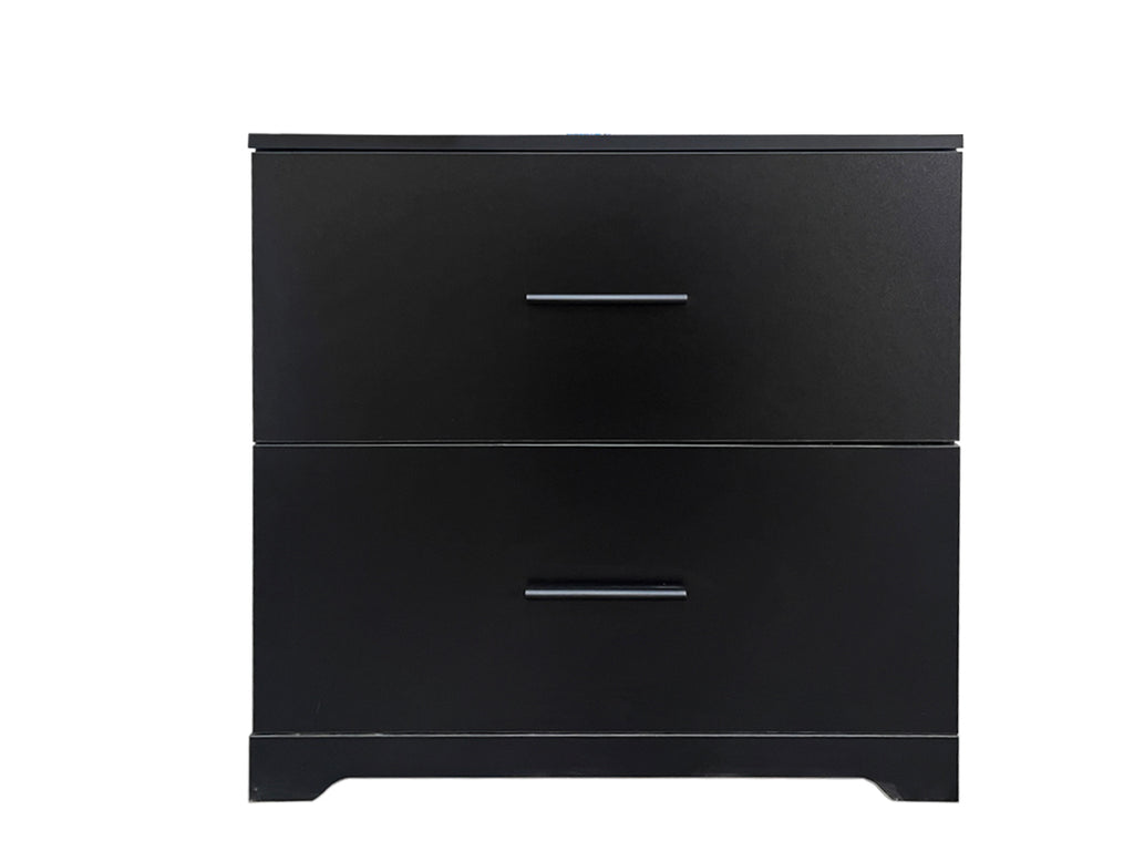 Leoglint 2 -Drawer Lateral Filing Cabinet,Storage Filing Cabinet for Home Office, Black