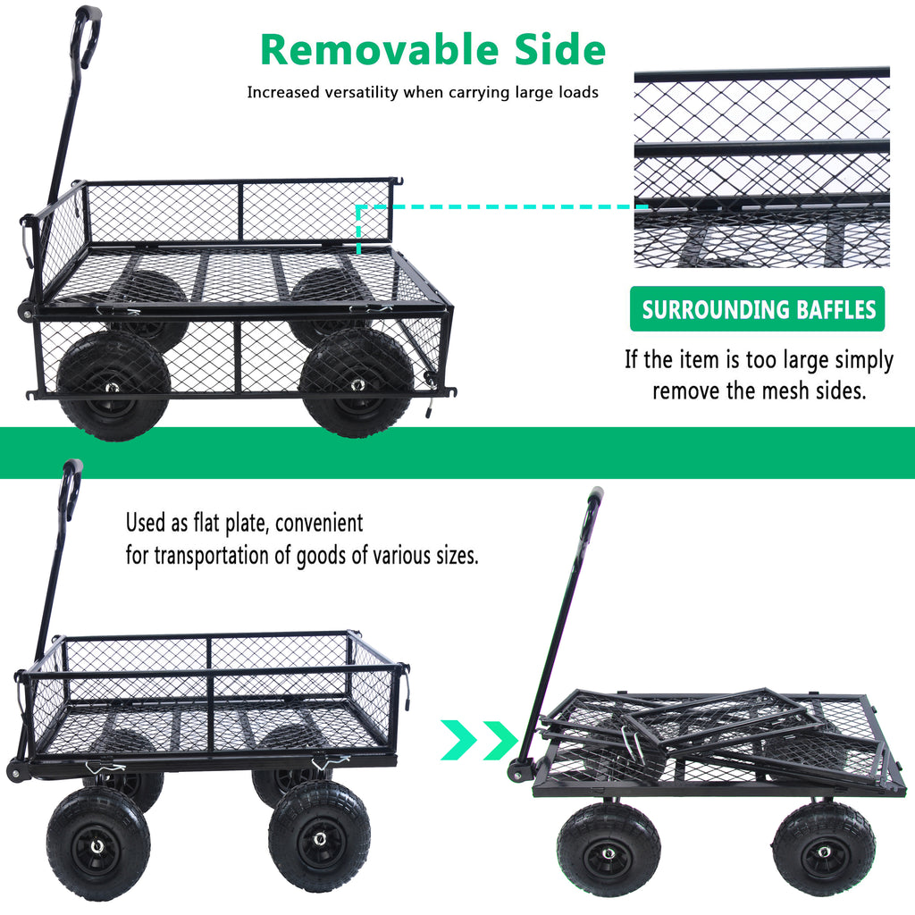 Leoglint Wagon Cart Garden cart trucks make it easier to transport firewood TC1840BKG