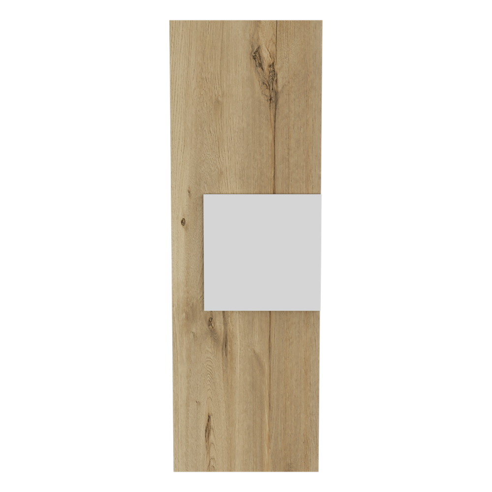 Leoglint Medicine 38H" Single Door Cabinet, Three Shelves, Light Oak / White