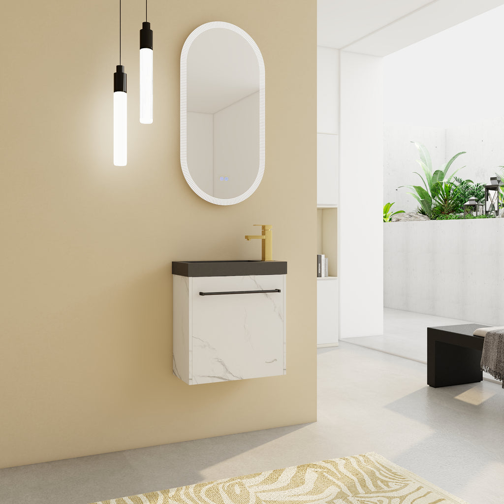 Leoglint 20'' Floating Wall-Mounted Bathroom Vanity with Resin Sink & Soft-Close Cabinet Door