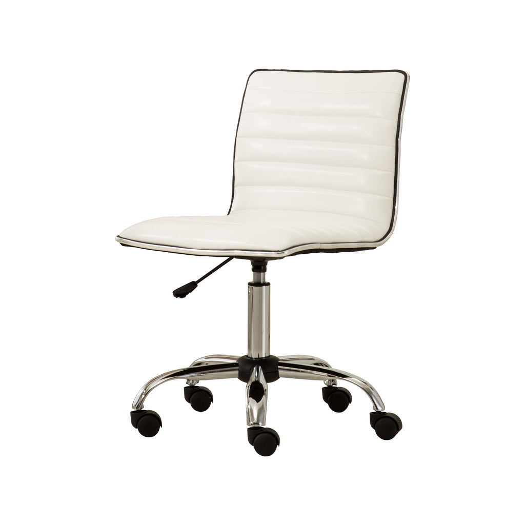 Leoglint Fremo Chromel Adjustable Air Lift Office Chair, White