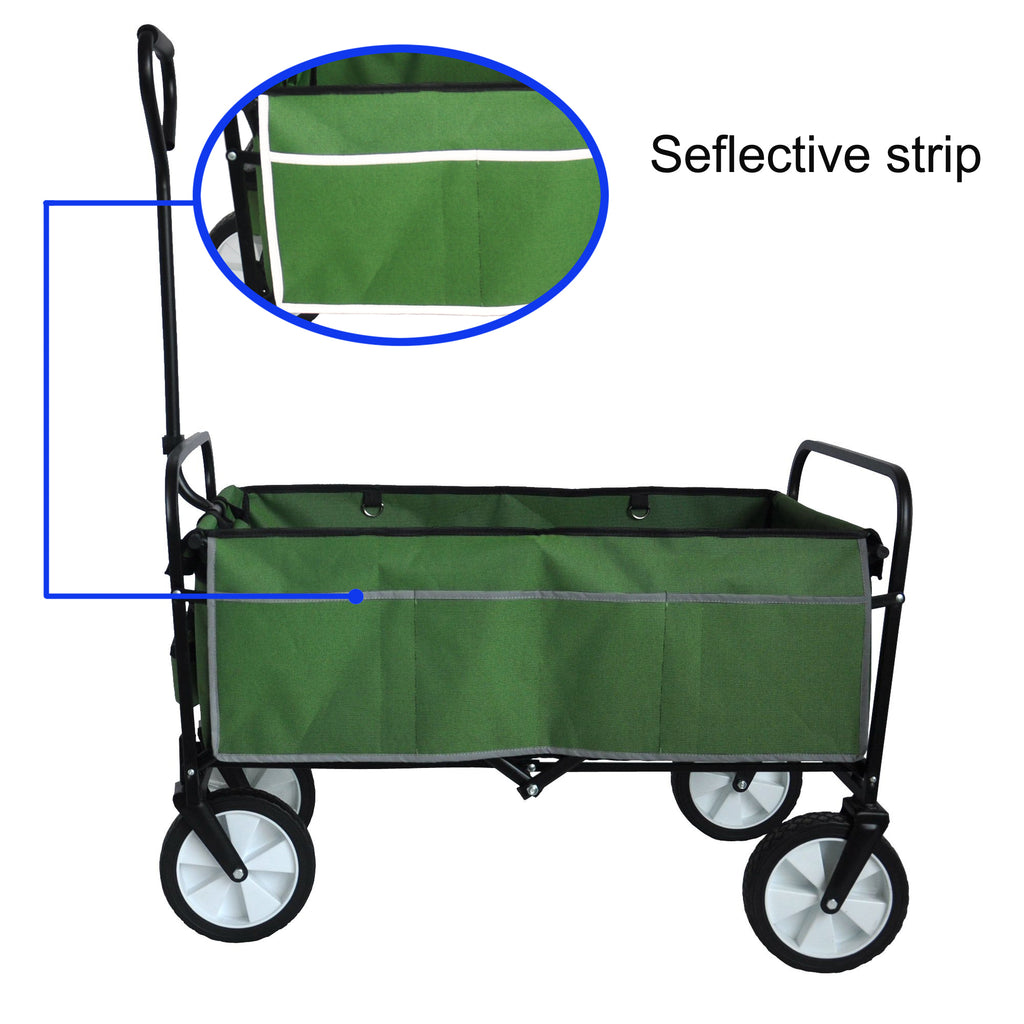 Leoglint Garden cart Folding Wagon Garden Shopping Beach Cart (Green)