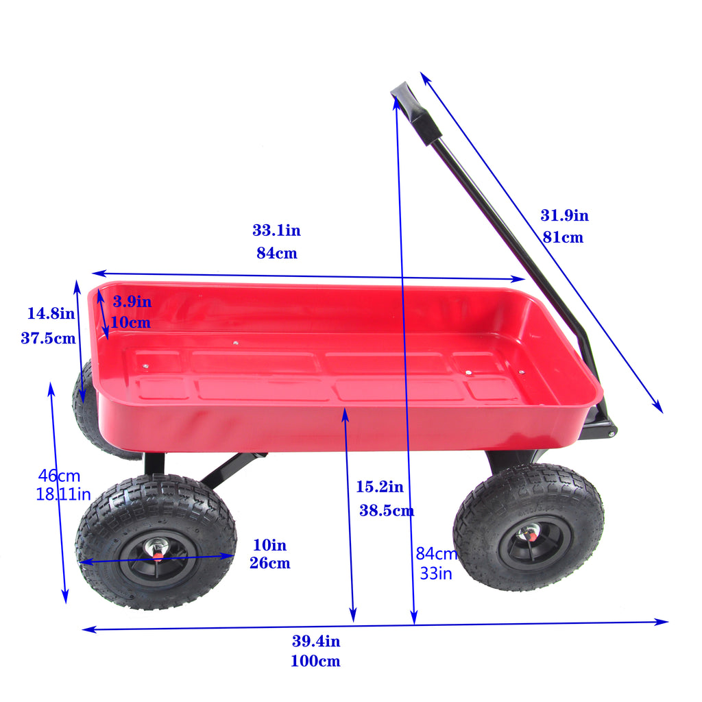 Leoglint Garden cart Outdoor Wagon All Terrain Pulling  Air Tires Children Kid Garden