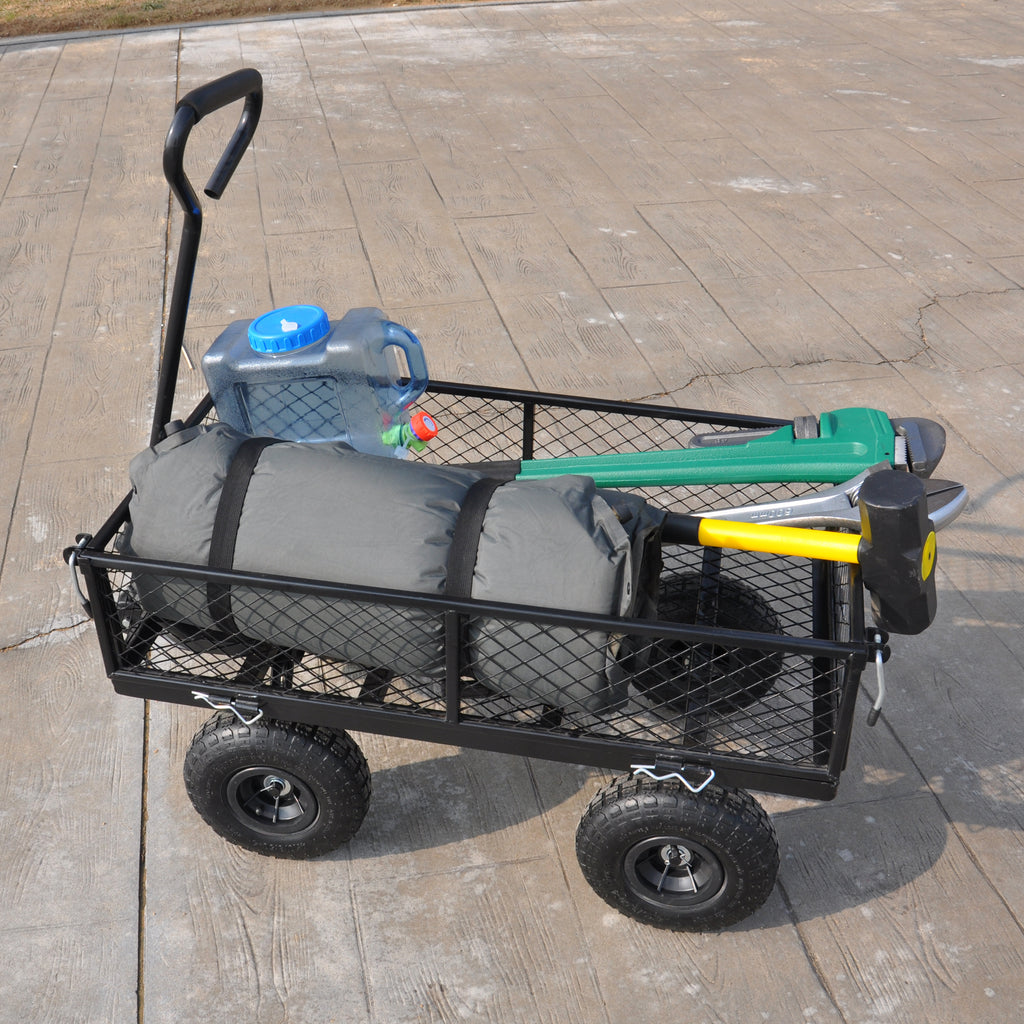 Leoglint Wagon Cart Garden cart trucks make it easier to transport firewood TC1840BKG