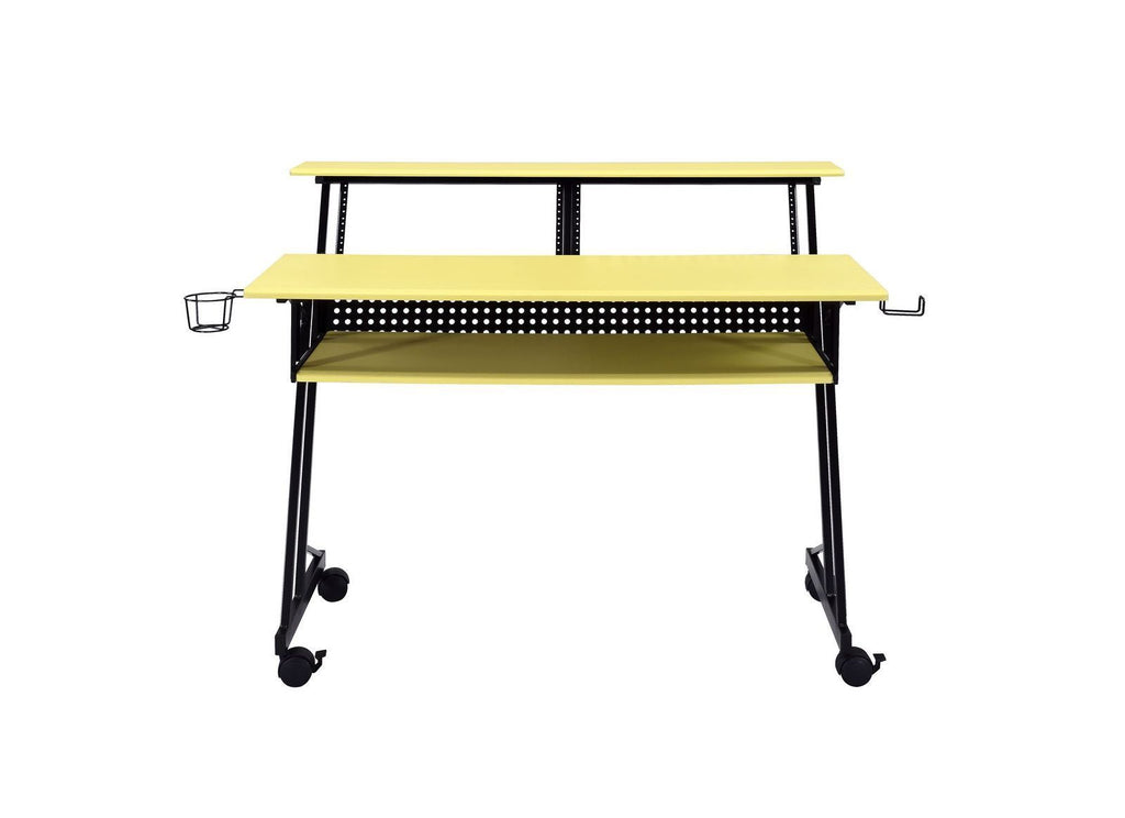 Leoglint ACME Suitor Computer Office Desk, Yellow & Black 92904