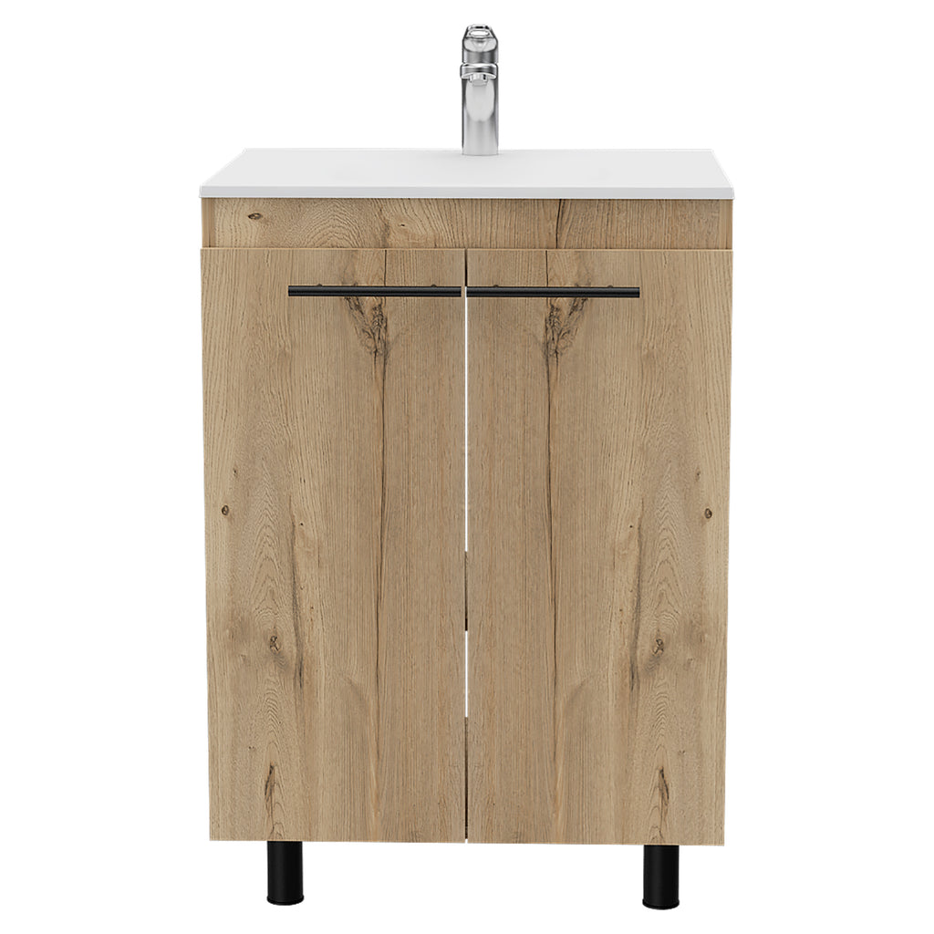 Leoglint Floor Cabinet Oxnard, Bathroom Vanity, Light Oak