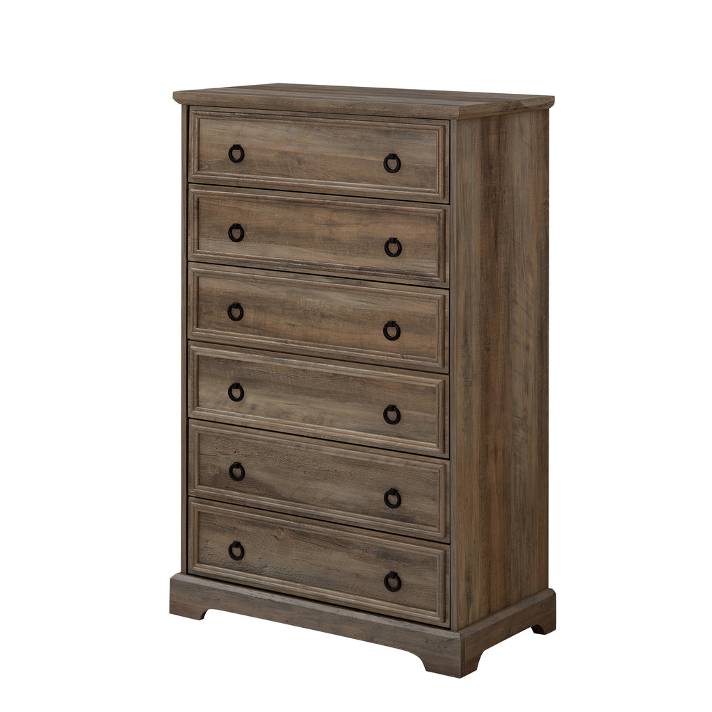 Leoglint Modern 6 Drawer Dresser,Drawer Chest,Dressers for Bedroom, Tall Chest of Drawers Closet Organizers & Storage Clothes - Easy Pull Handle, Textured Borders Living Room, Hallway,L 29.53''*W15.75''*H48.03''