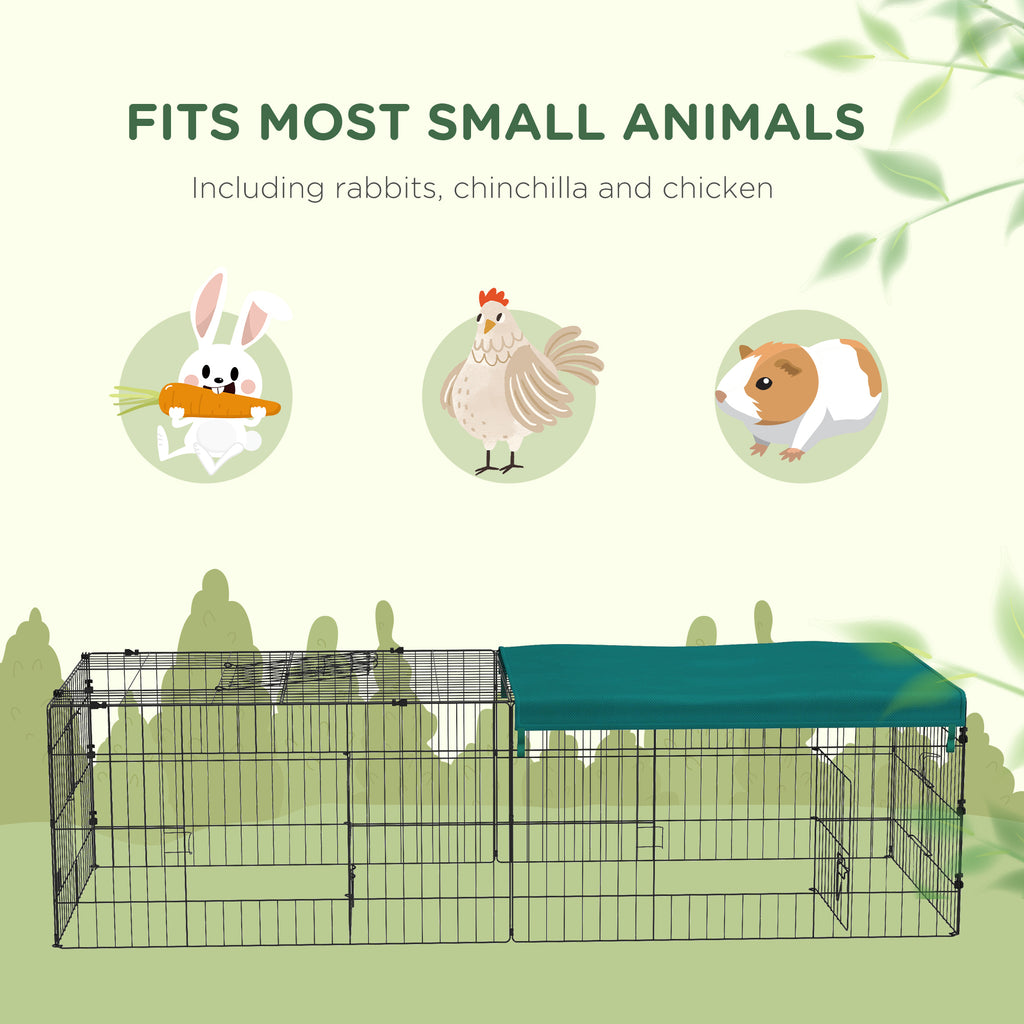 Leoglint 73" Small Animal Playpen, Pet Playpen Yard Fence for Rabbits, Chicken, Chinchillas with Roof for Indoor & Outdoor, Green