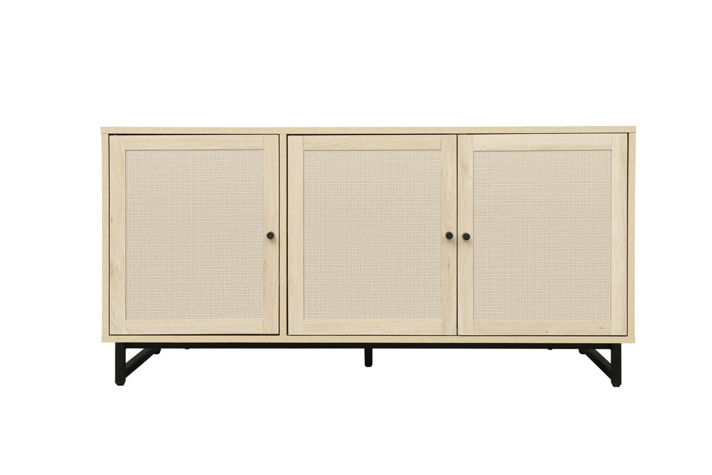 Leoglint 3 Door Cabinet,Sideboard Accent Cabinet, Storage Cabinet for Living Room, Hallway Entryway Kitchen