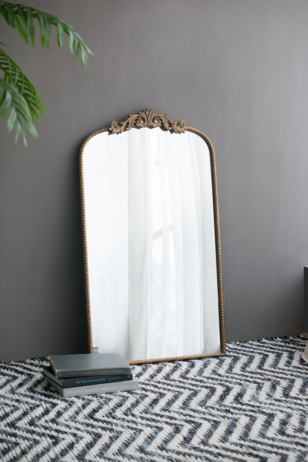 Leoglint 24" x 42" Gold Arch Mirror, Baroque Inspired Wall Decor for Bathroom Bedroom Living Room