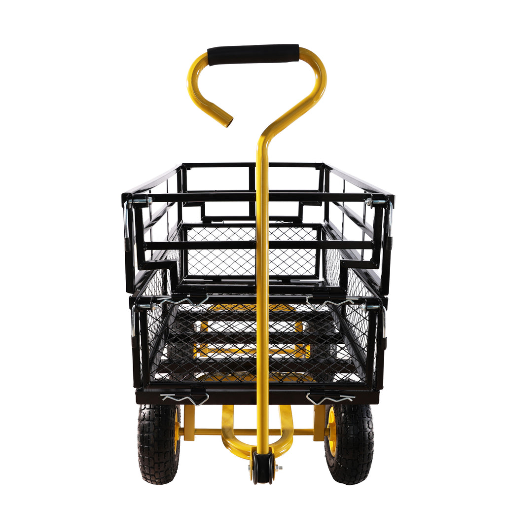 Leoglint Wagon Cart Garden cart trucks make it easier to transport firewood Yellow+Black