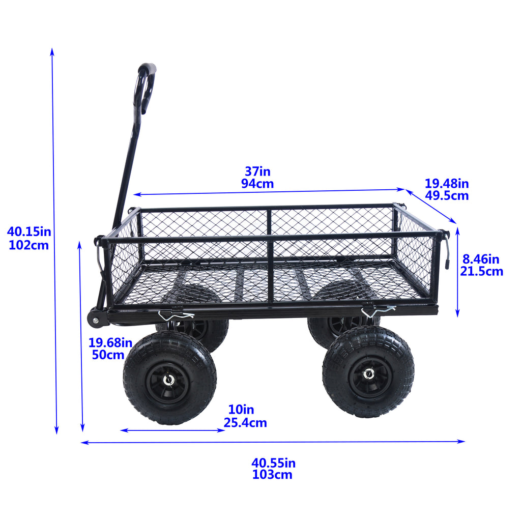 Leoglint Wagon Cart Garden cart trucks make it easier to transport firewood TC1840BKG