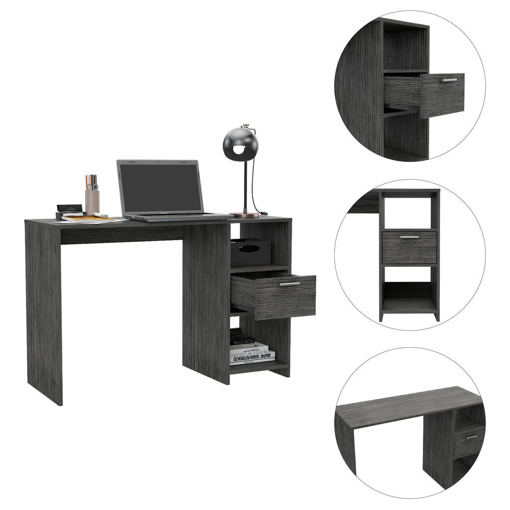 Leoglint Arlington Writing Computer Office Desk, One Drawer, Two Shelves