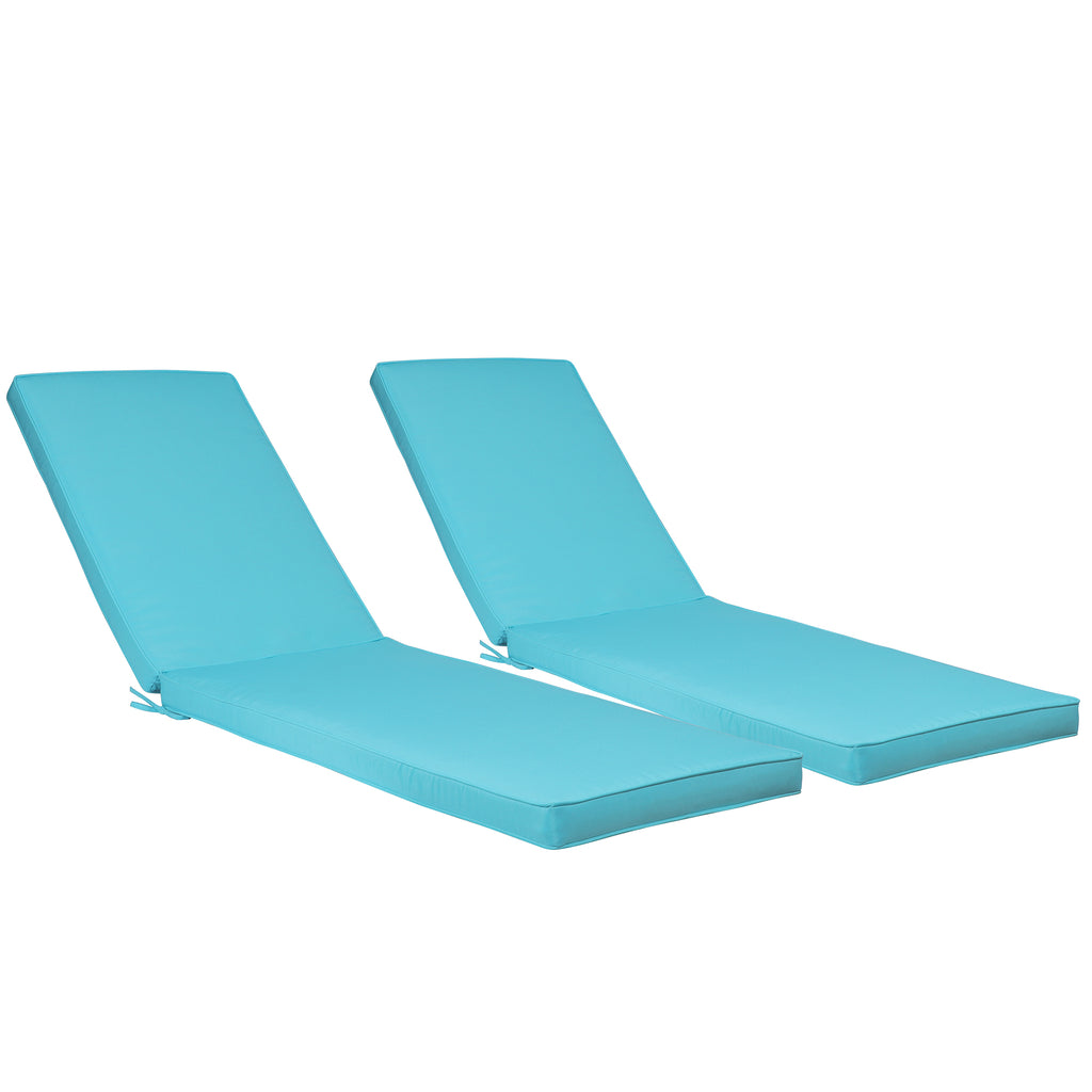 Leoglint 2PCS Set Outdoor Chair Outdoor Lounge Chair Cushion Replacement Patio Funiture Seat Cushion Chaise Lounge Cushion-SKY BLUE