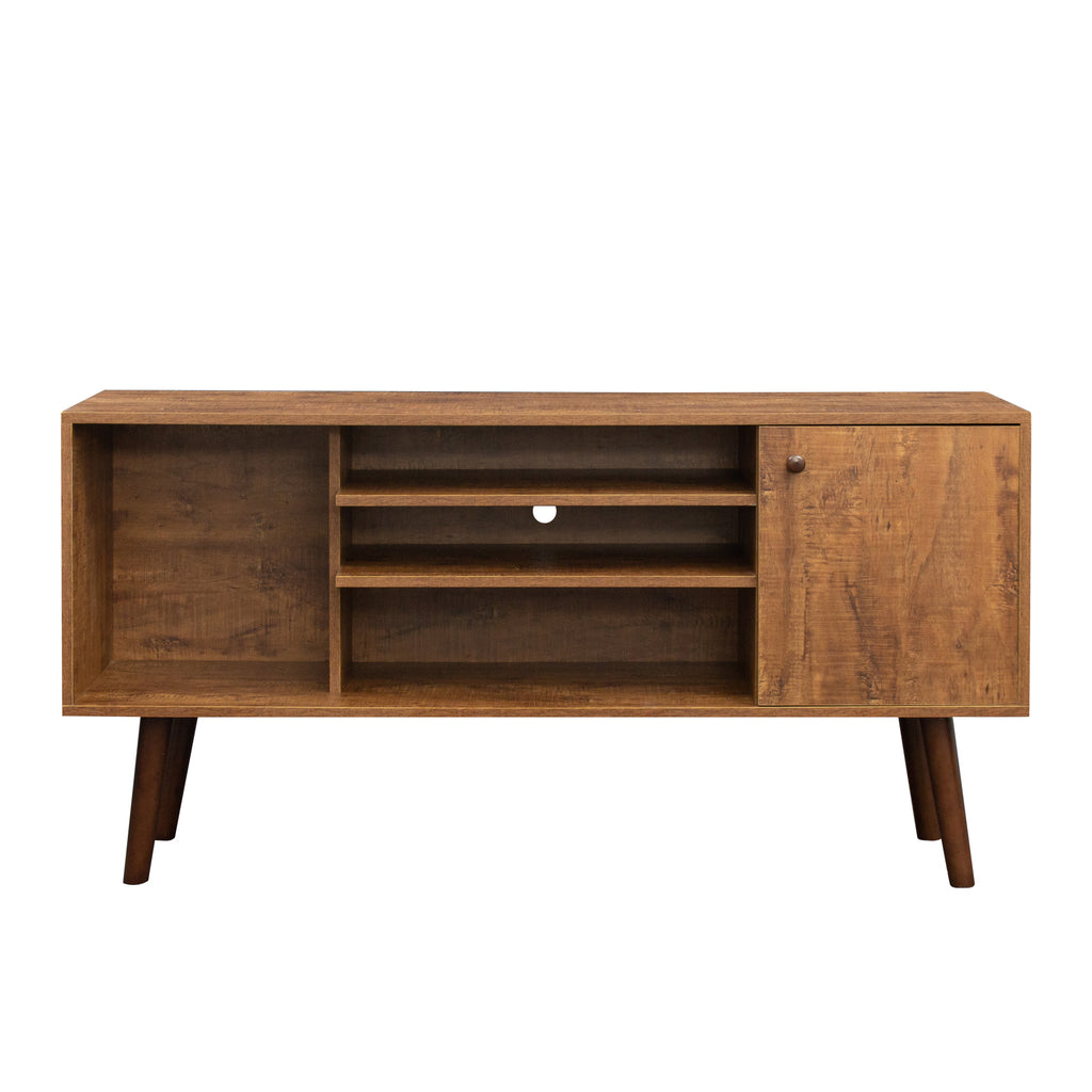 Leoglint TV Stand Use in Living Room Furniture with 1 storage and 2 shelves Cabinet, high quality particle board,Walnut