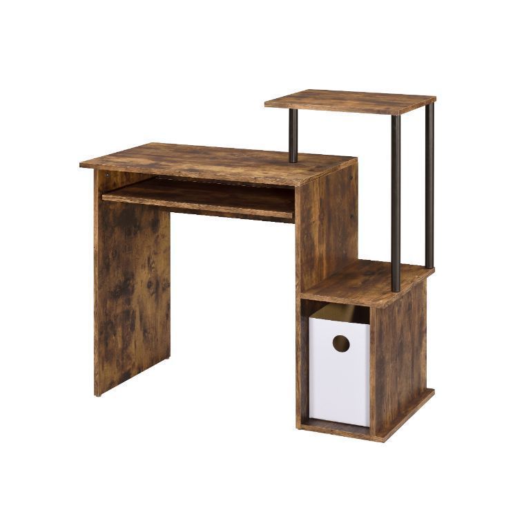 Leoglint ACME Lyphre Computer Office Desk, Weathered Oak & Black Finish 92760