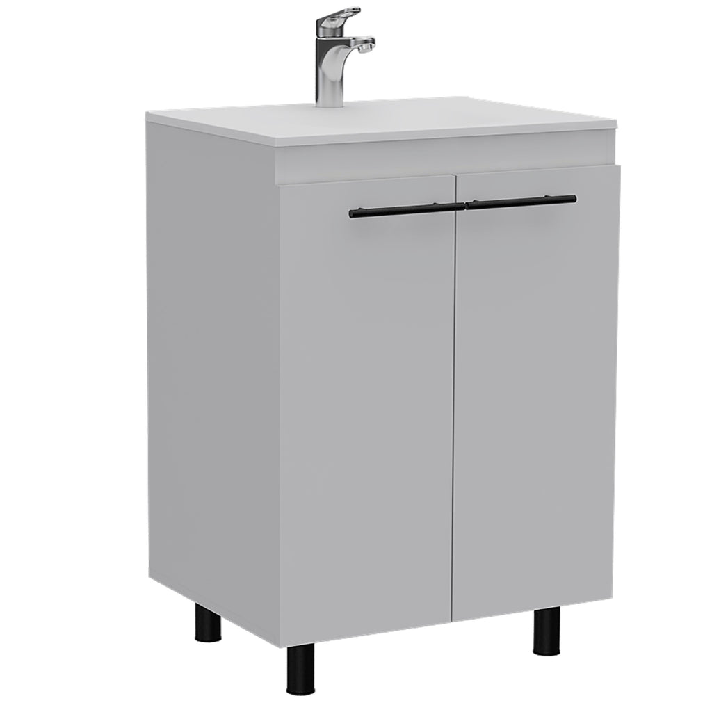 Leoglint Floor Cabinet Oxnard, Bathroom Vanity, White