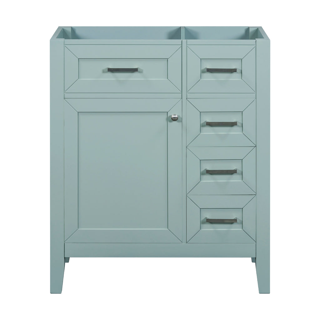 Leoglint 30" Bathroom Vanity without Sink, Cabinet Base Only, Bathroom Cabinet with Drawers, Solid Frame and MDF Board, Green