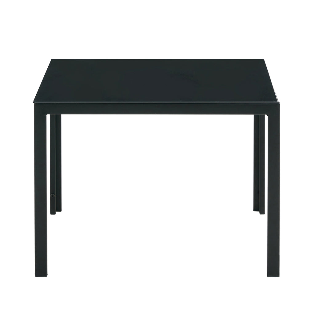 Leoglint Nesting Coffee Table Set of 2, Square Modern Stacking Table with Tempered Glass Finish for Living Room,Black