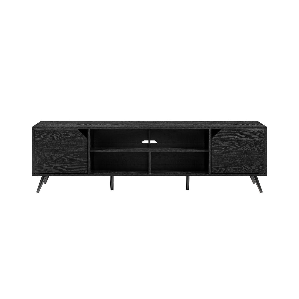 Leoglint Contemporary 2-Door Minimalist TV Stand for TVs up to 80 inches – Black