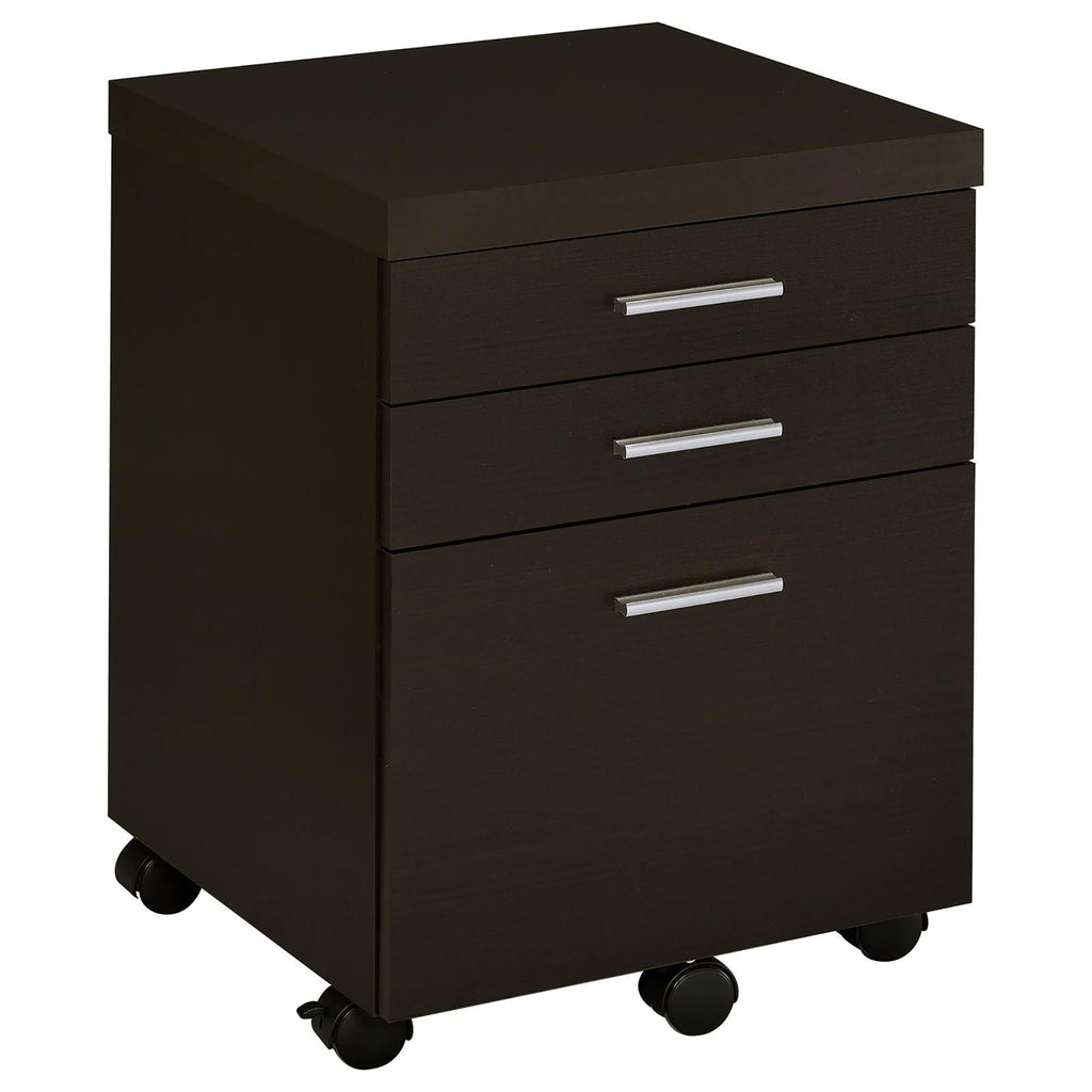 Leoglint Cappuccino 3-Drawer File Cabinet