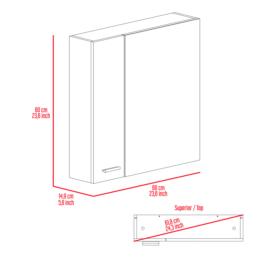 Leoglint Crawford 4-Shelf Medicine Cabinet White