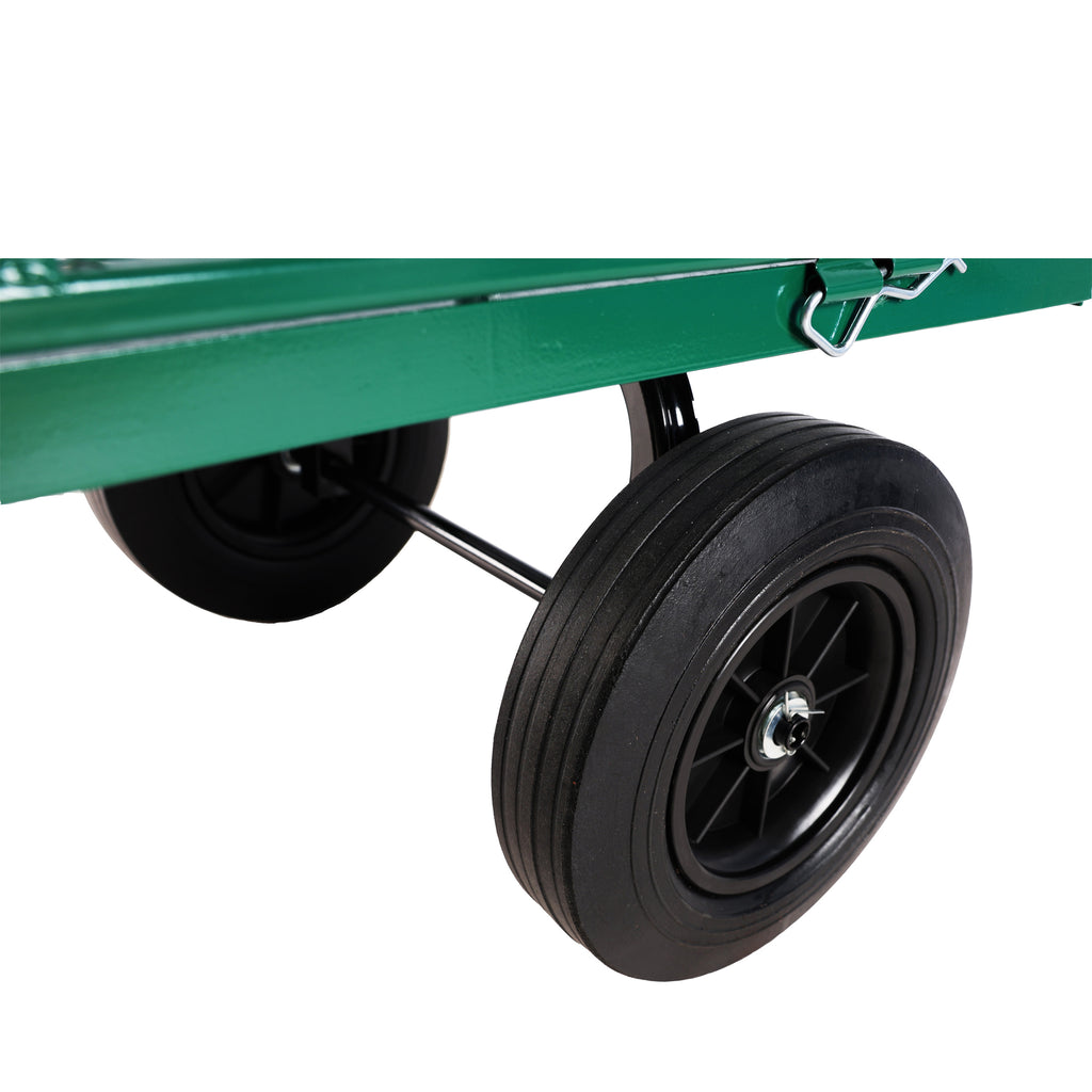 Leoglint (Green solid wheels wagon cart) Solid wheels Tools cart Wagon Cart Garden cart trucks  make it easier to transport firewood