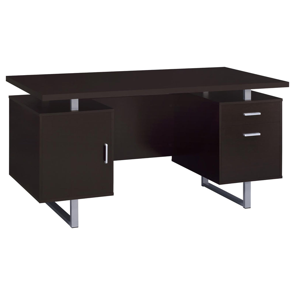 Leoglint Cappuccino 2-drawer Floating Top Office Desk