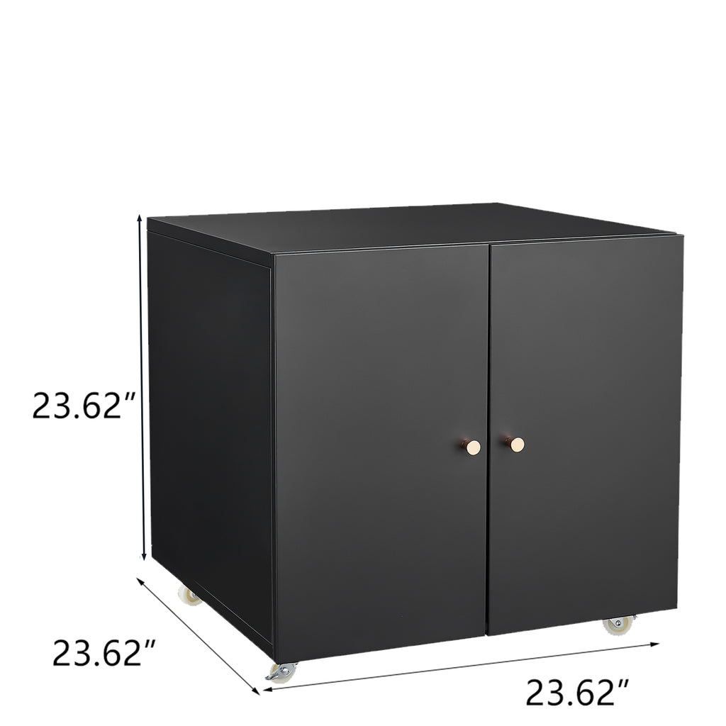 Leoglint Office furniture Copier Cabinet black 2 door steel copier stand mobile pedestal file Printer Stand