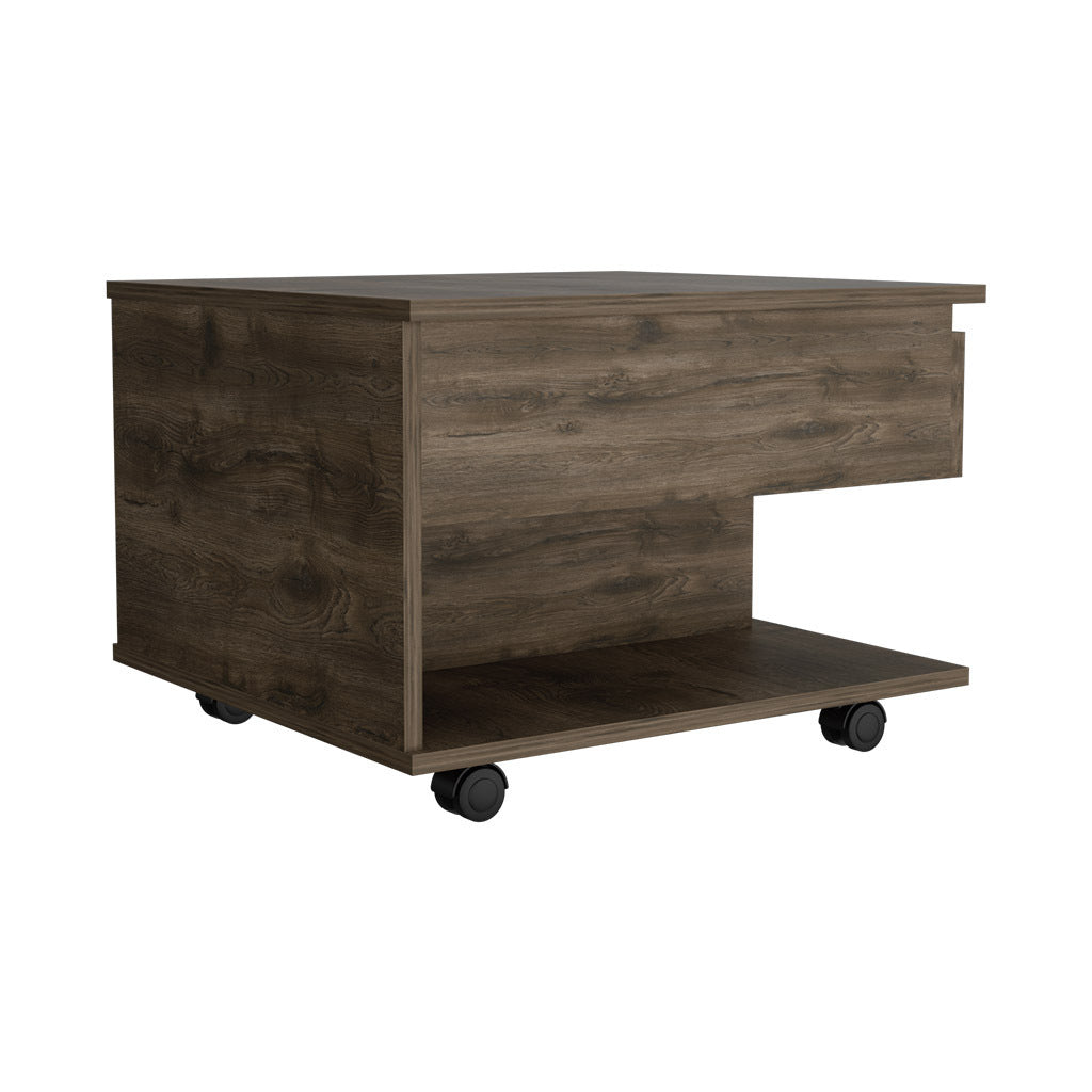 Leoglint Luanda Lift Top Coffee Table, Casters, One Shelf -Dark Brown