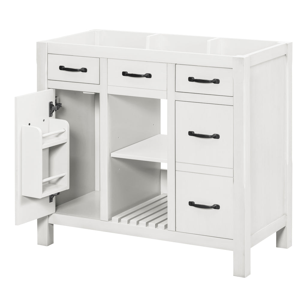 Leoglint 36''Bathroom Vanity without Sink,Modern Bathroom Storage Cabinet with 2 Drawers and 2 Cabinets,Solid Wood Frame Bathroom Cabinet (NOT INCLUDE BASIN)