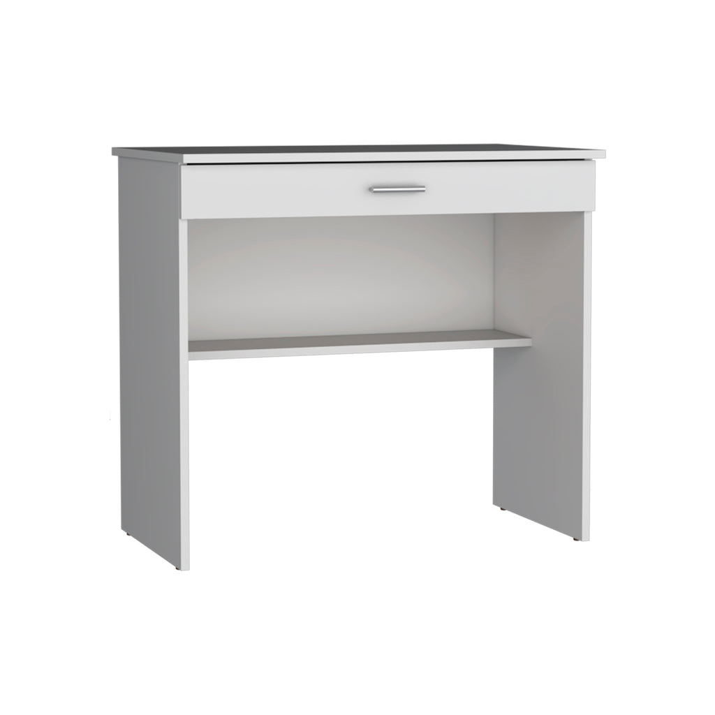 Leoglint 80 C Writting Office Desk, Compact Workstation with Drawer and Lower Shelf