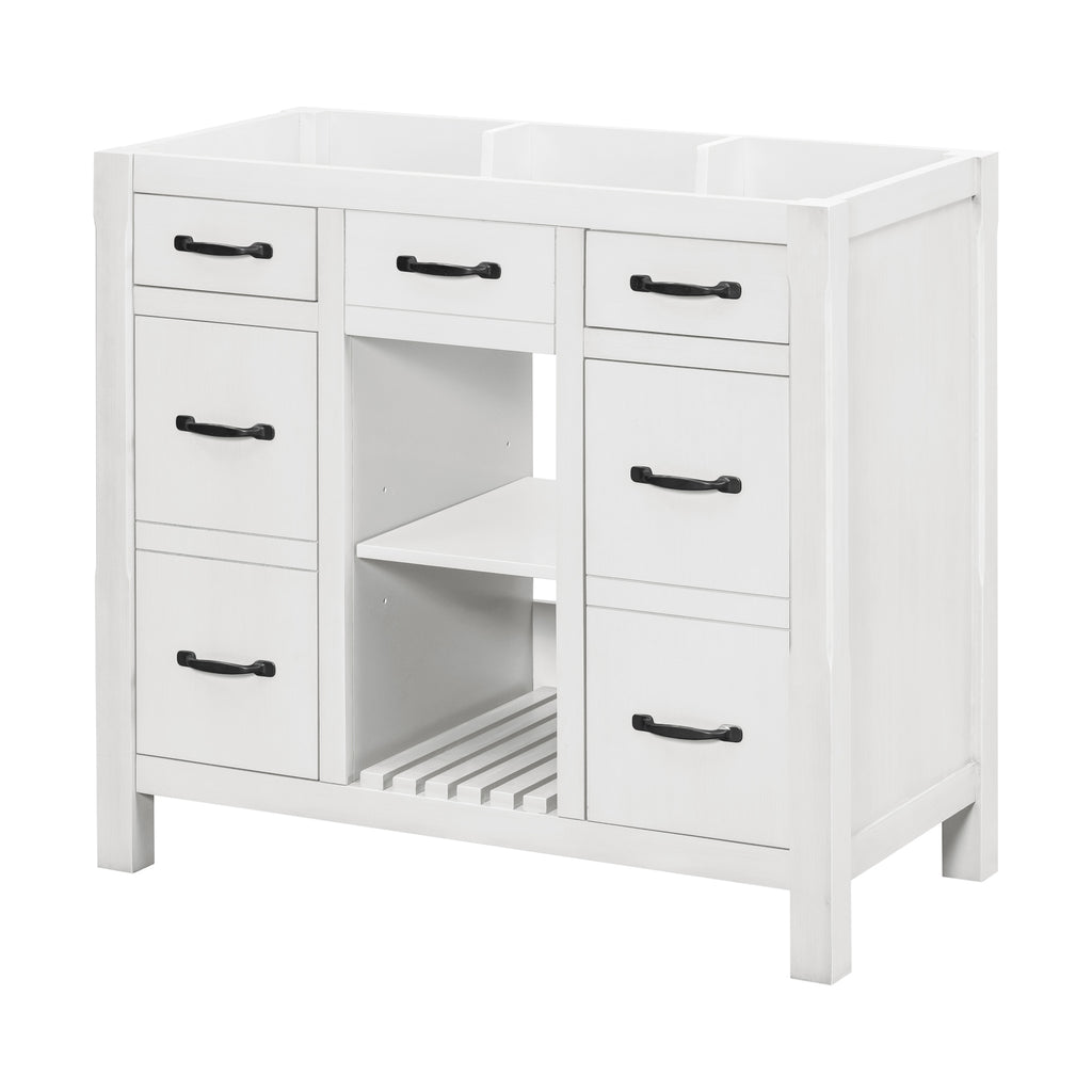 Leoglint 36''Bathroom Vanity without Sink,Modern Bathroom Storage Cabinet with 2 Drawers and 2 Cabinets,Solid Wood Frame Bathroom Cabinet (NOT INCLUDE BASIN)