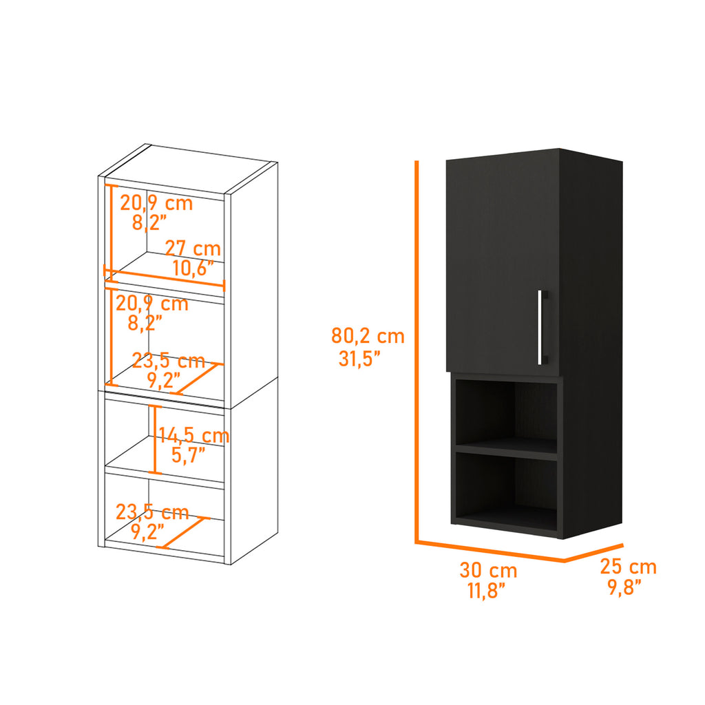 Leoglint Chidester 2-Shelf Medicine Cabinet Black Wengue