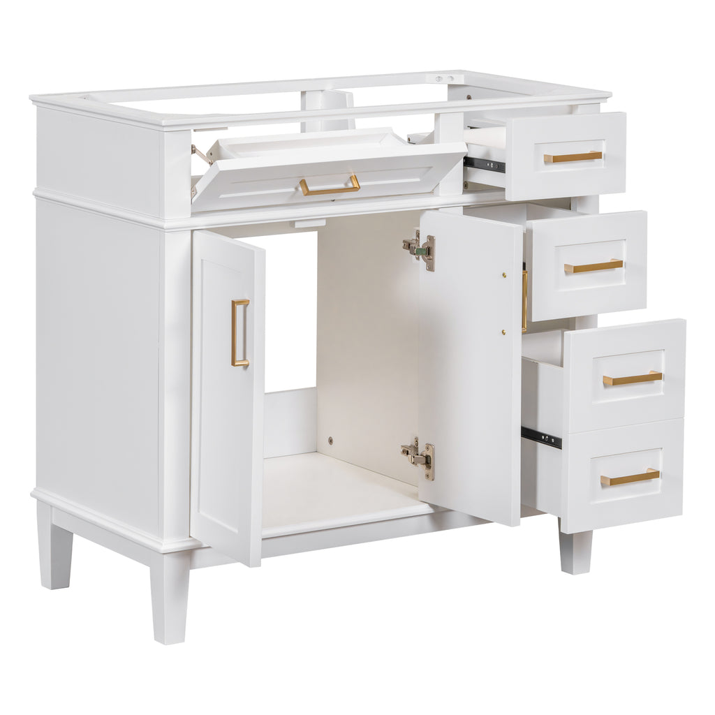 Leoglint [Cabinet Only] 36" White Modern Bathroom Vanity(Sink not included)