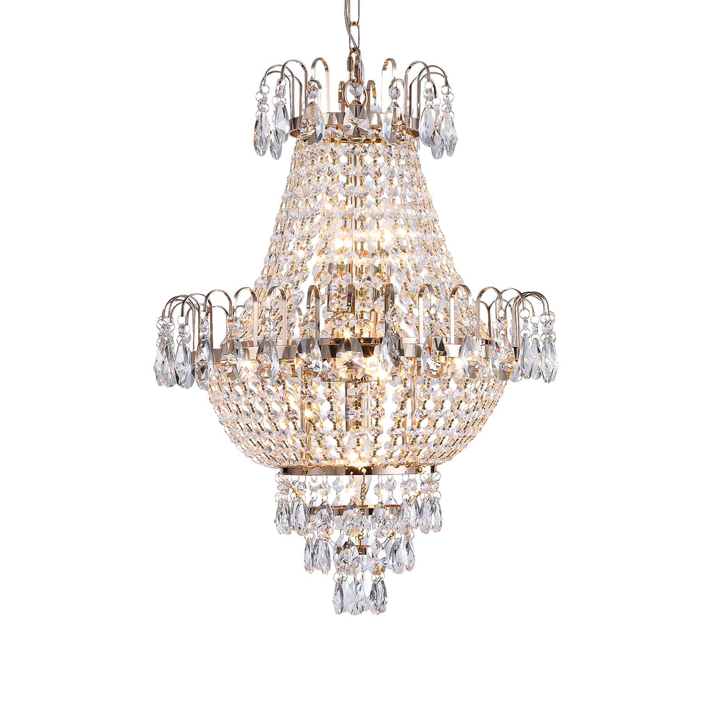 Leoglint Pendant (Same as W1340102270/L5003) Gold Crystal Chandeliers,Large Contemporary Luxury Ceiling Lighting for Living Room Dining Room Bedroom Hallway