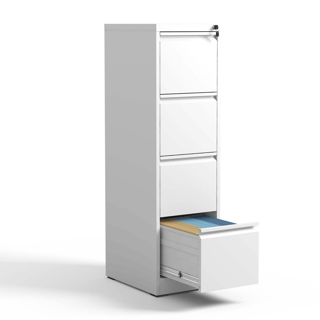 Leoglint 4 Drawer Metal Vertical File Cabinet with Lock Office Home Steel Vertical File Cabinet for A4 Legal/Letter Size