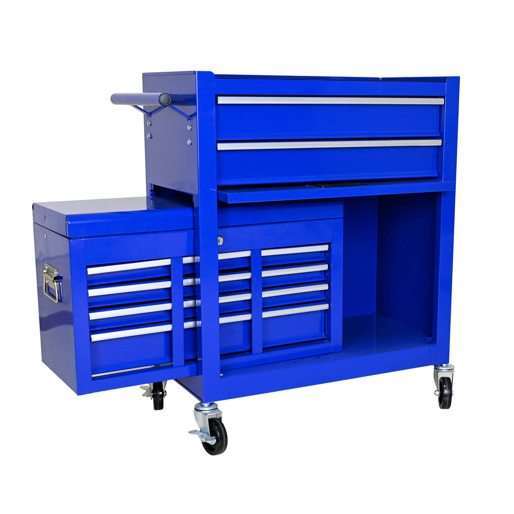 Leoglint High Capacity Rolling Tool Chest with Wheels and Drawers, 8-Drawer Tool Storage Cabinet--BLUE