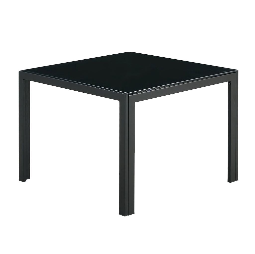 Leoglint Nesting Coffee Table Set of 2, Square Modern Stacking Table with Tempered Glass Finish for Living Room,Black