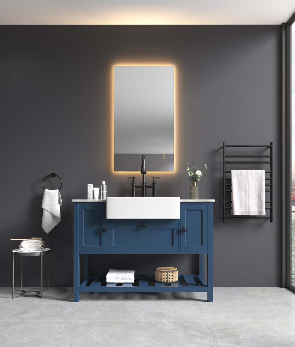 Leoglint LED bathroom mirror is multi-functional and each function is controlled by a smart touch button.