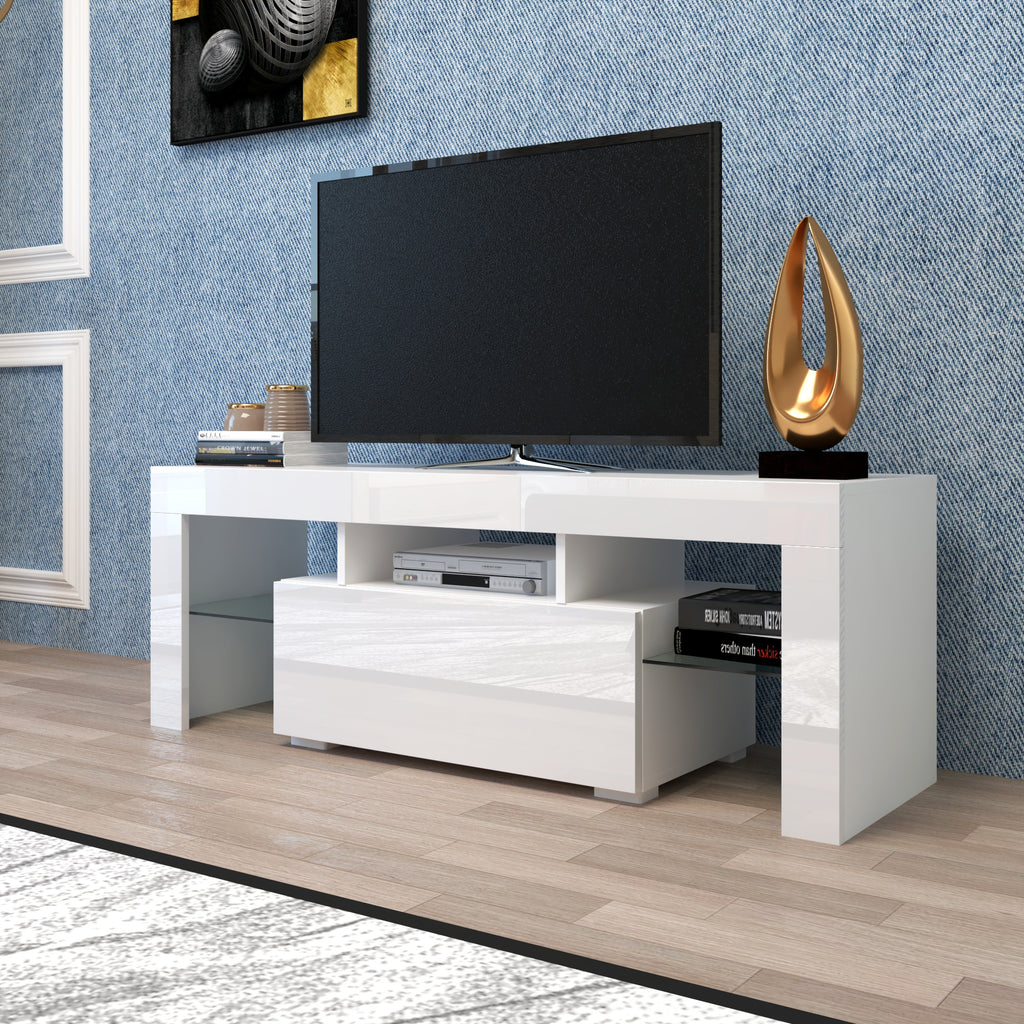 Leoglint Entertainment TV Stand, Large TV Stand TV Base Stand with LED Light TV Cabinet.