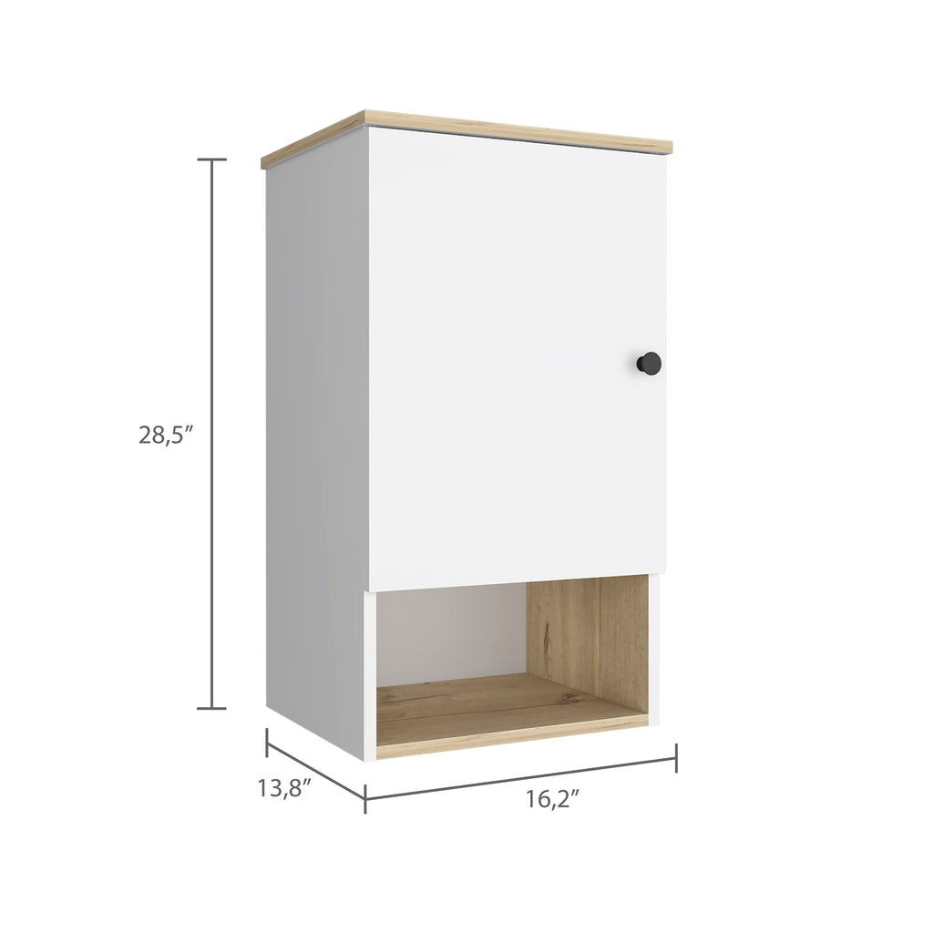 Leoglint Kensington 1-Shelf Medicine Cabinet Light Oak and White