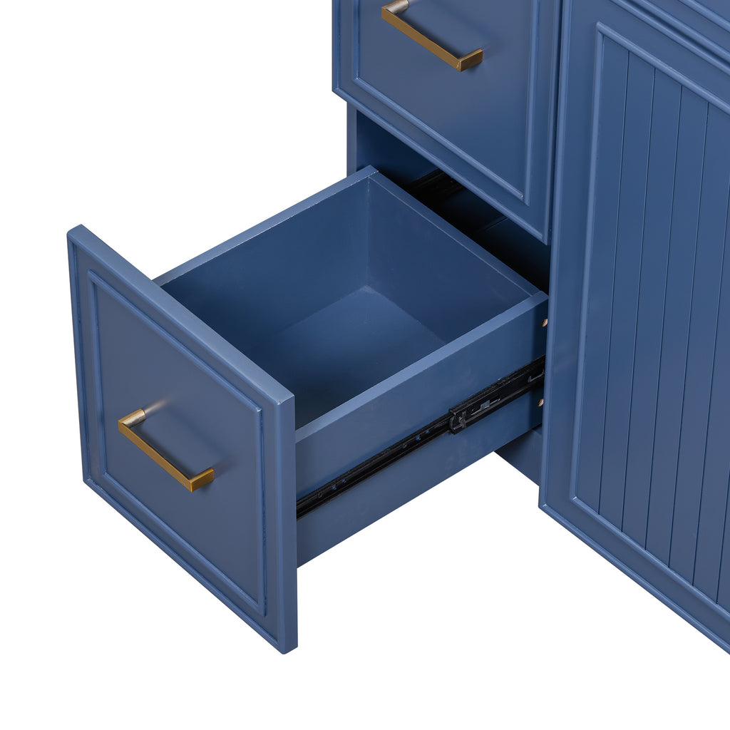 Leoglint [Cabinet Only] 36" Blue Bathroom Vanity(Sink not included)