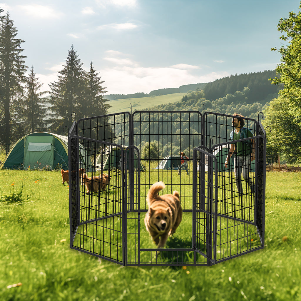 Leoglint 8 Panels Heavy Duty Metal Playpen with door,39.37"H Dog Fence Pet Exercise Pen for Outdoor, Indoor