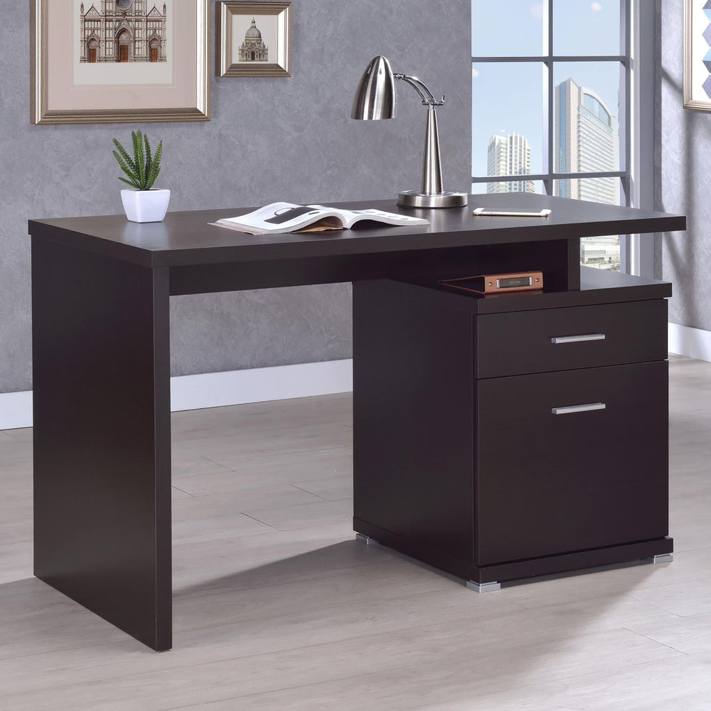 Leoglint Cappuccino 2-Drawer Reversible Office Desk