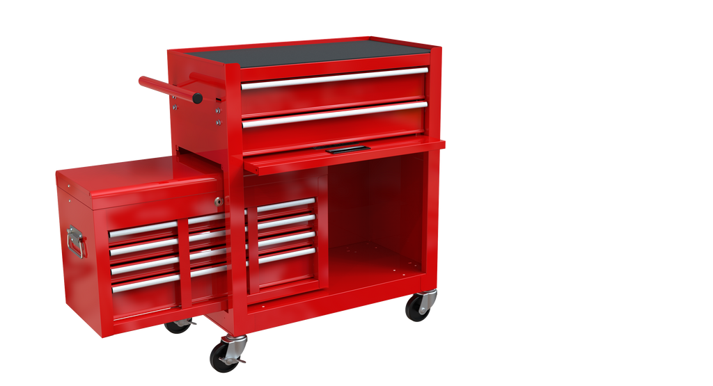 Leoglint High Capacity Rolling Tool Chest with Wheels and Drawers, 8-Drawer Tool Storage Cabinet--RED